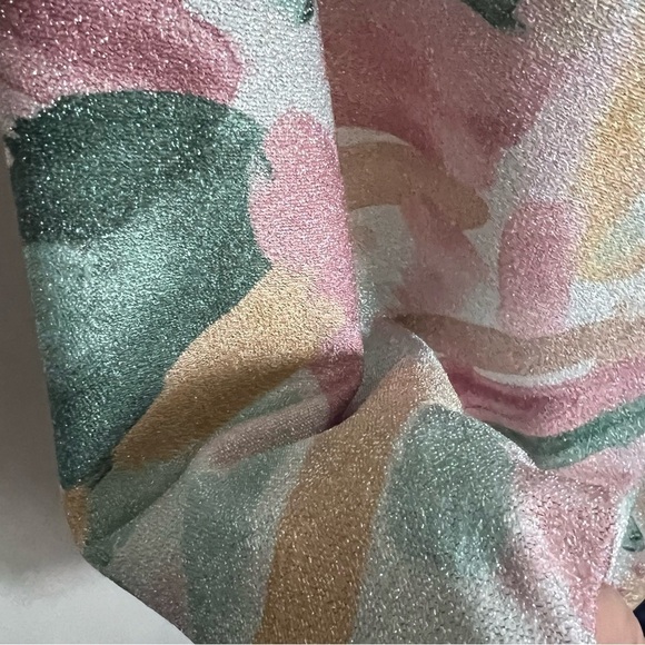 Bebe Watercolor Brush Lurex Gown Shimmery Slip Dress Size Small Party‎ Feminine - Picture 7 of 15